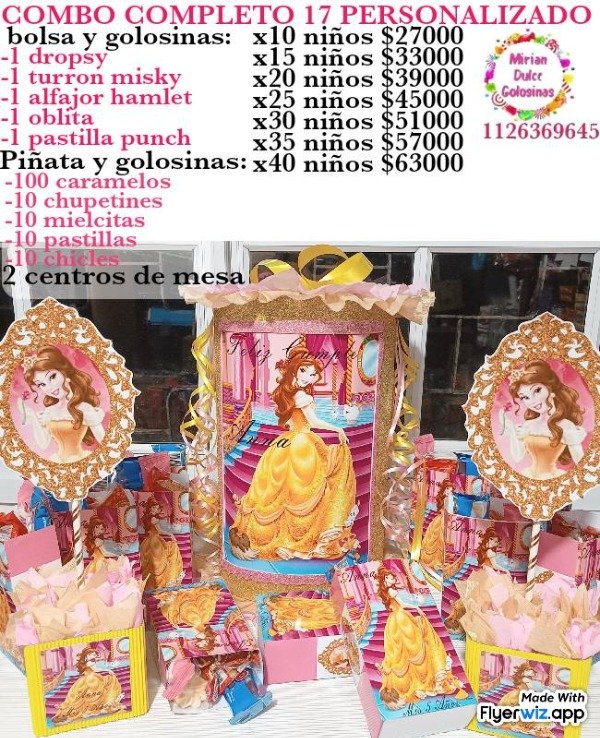 Producto - Combo cumpleaños 17 princesas