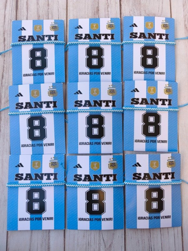 Producto - Pulseras Souvenirs Argentina camiseta sin dije - 1