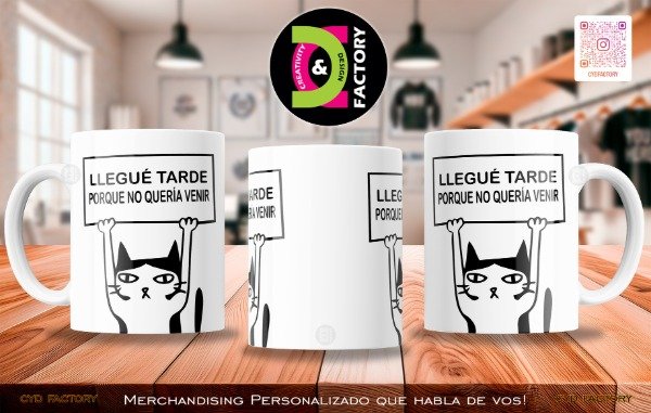 Producto - Taza Meme - Llegué tarde porque no quería venir - TZ-RT-BL-11OZ-242-MEM-VAR