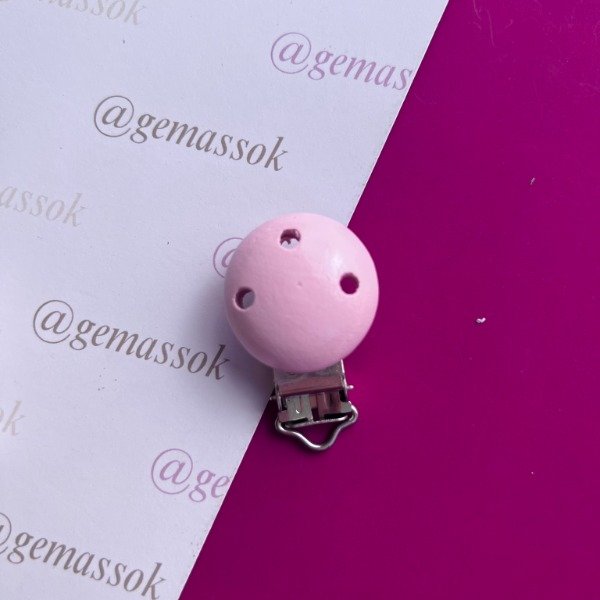 Producto - Porta chupete madera rosa