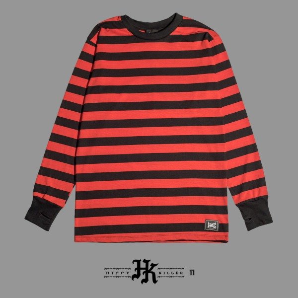 Producto - Camiseta rayada Rojo y Negro Hippy Killer