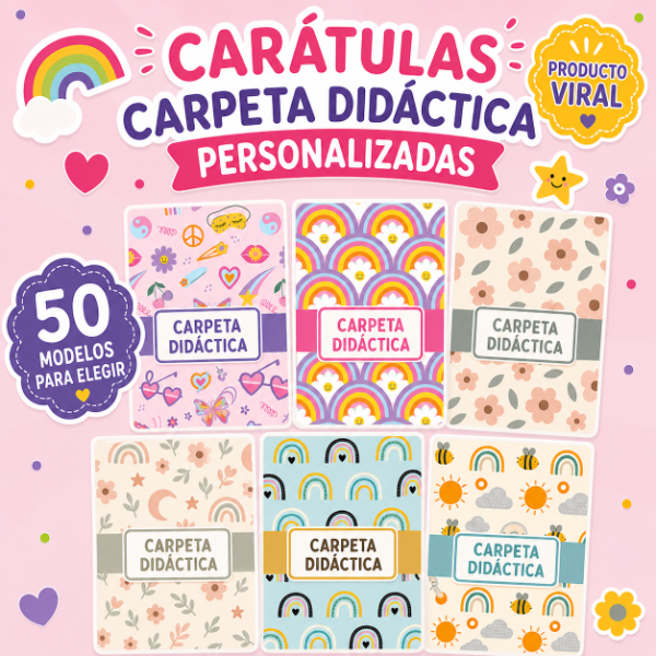 Producto - Carátulas Carpeta Didáctica PERSONALIZADAS IMPRIMIBLE