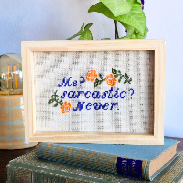 Producto - Sarcastic - Cuadro bordado en punto cruz - 2