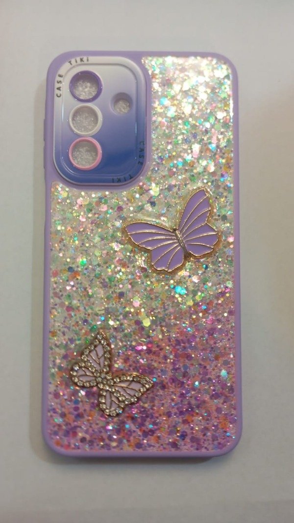 Producto - Funda con glitter y charms Lila para Samsung A17