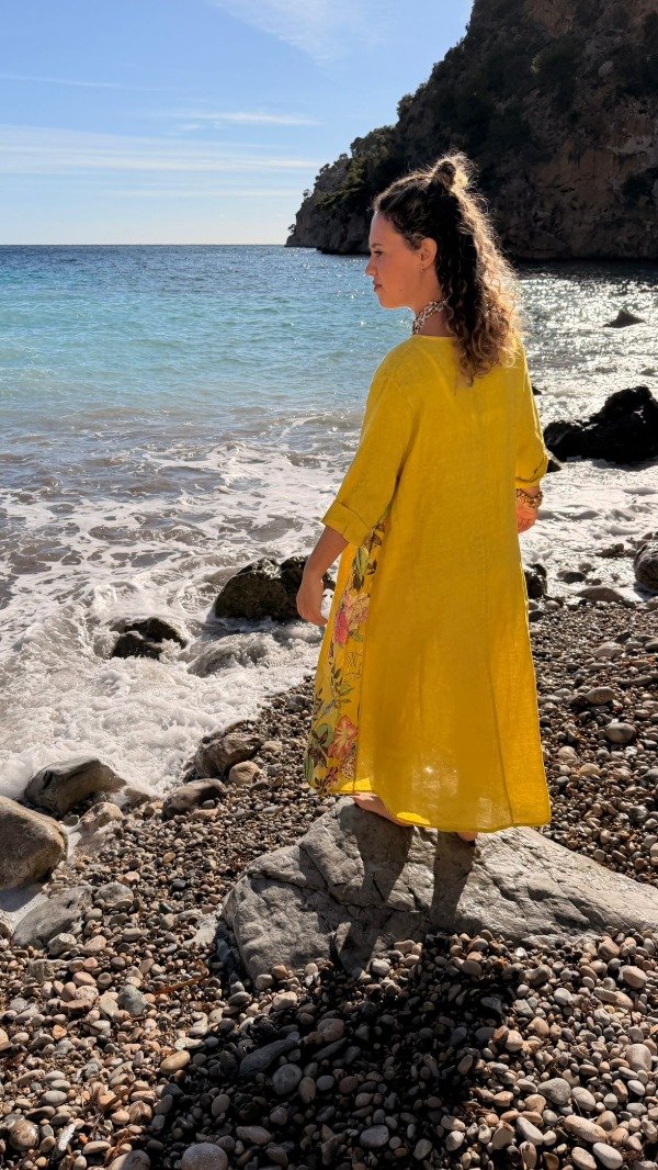 Producto - VESTIDO ALMENDRO - mostaza