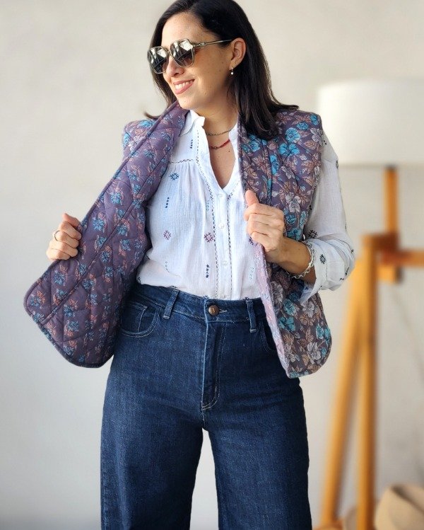 Producto - Chaleco Hindi Gris Celeste Maiz M a XL