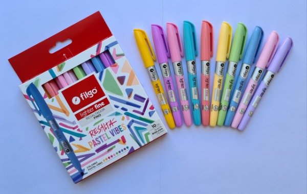 Producto - Caja x10 resaltadores pastel vibes filgo
