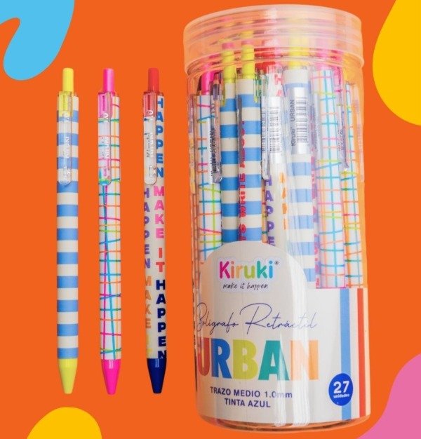 Producto - Bolígrafo Retráctil "Urban" x1 (Tinta Azúl) - Kiruki