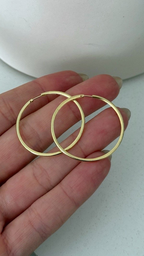 Producto - Argollas finas 3,5cm ORO LAMINADO - 1