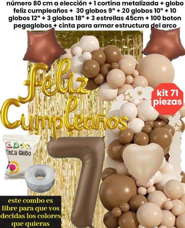 Producto - Kit 71 piezas globos chocolates nude