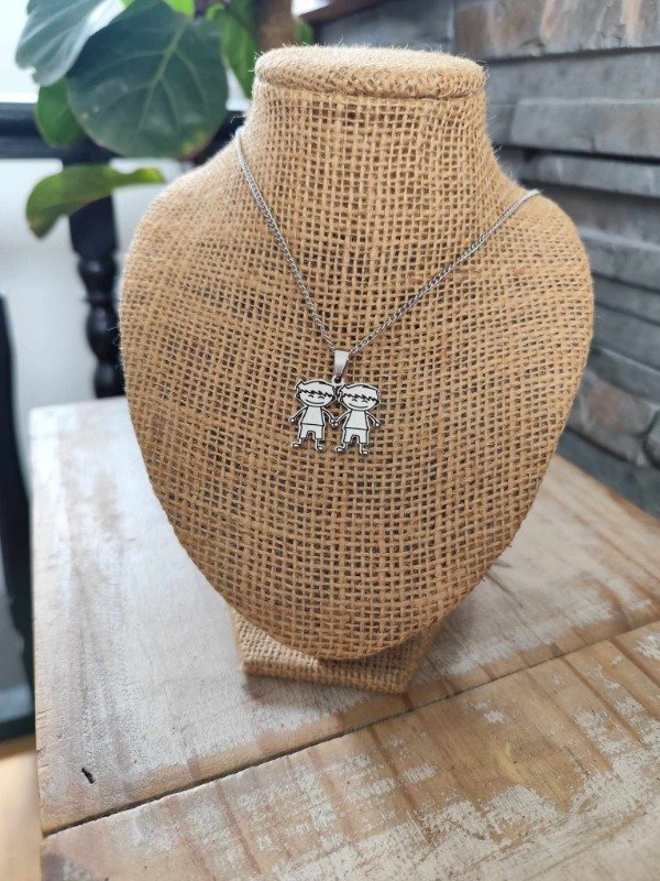 Producto - Collar dos nenes XL. Acero quirúrgico.