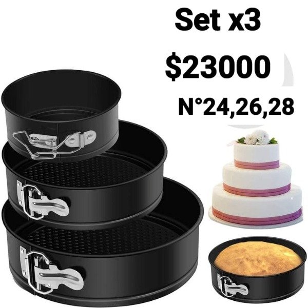 Producto - MOLDES DE TORTA X3 MEDIDAS