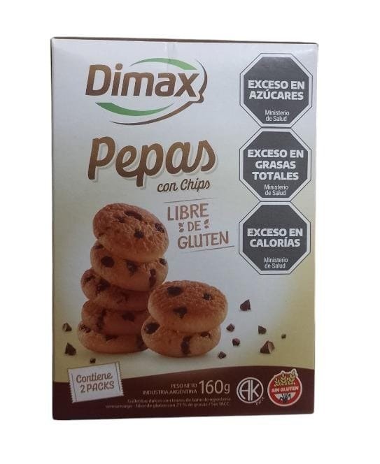 Producto - Pepas con chips de chocolate sin TACC x200grs. DIMAX