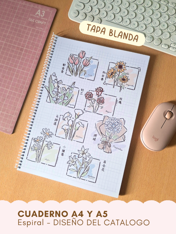 Producto - Cuaderno A4 y A5 - Espiral - DISEÑO A ELECCION