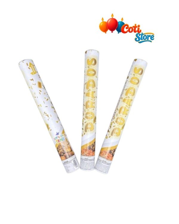 Producto - Cañon Lanzapapel 40cm Dorado