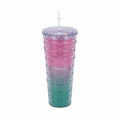 Producto - VASO ACRILICO CON TAPA Y SORBETE SIRENA 720CC