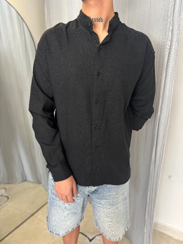 Producto - Camisa Lino Importada negra