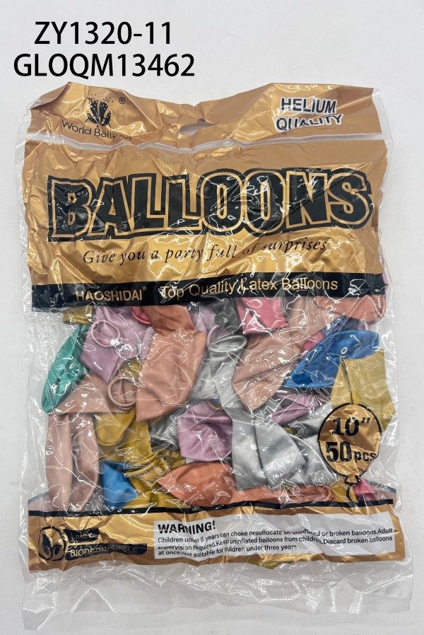 Producto - GLOBOS PERLADO10PUL 50UNIDAD ZY132011 GLOQM13462