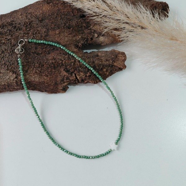 Producto - Collar Choker en color aqua
