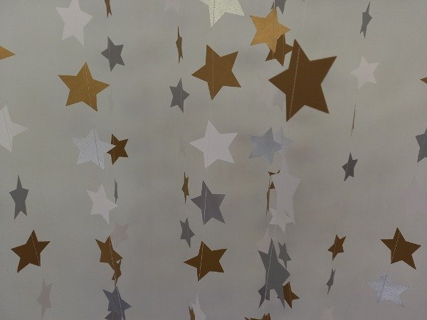 Producto - Guirnalda de estrellas - círculos - rosetas. (Papel 180grs)