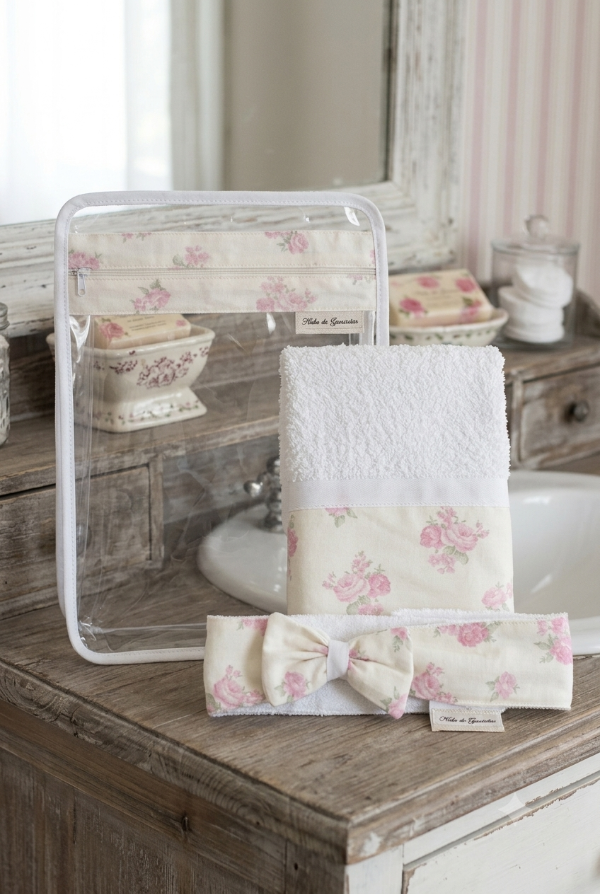 Producto - Vincha desmaquillante, toalla y bolso "Bouquet" - 0