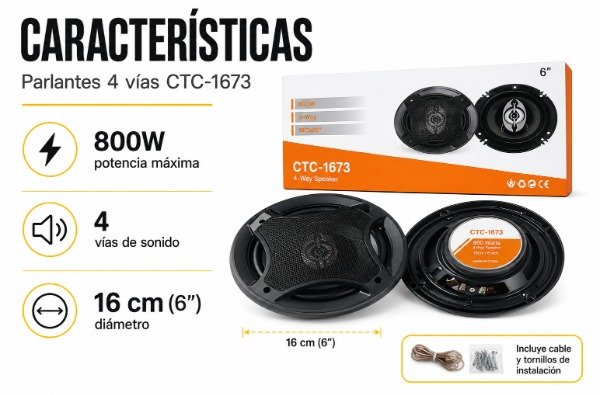 Producto - JUEGO DE PARLANTES P/AUTO - 6" - 1