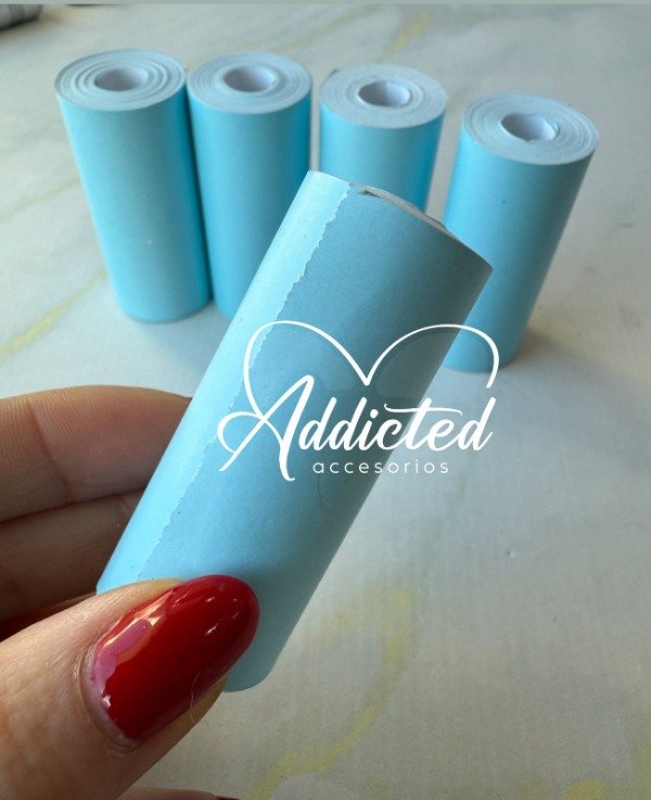 Producto - Unidad de Rollo papel para mini impresora color celeste