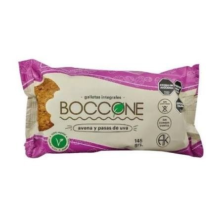 Producto - Galletitas integrales avena y pasas de uva 145grs BOCCONE