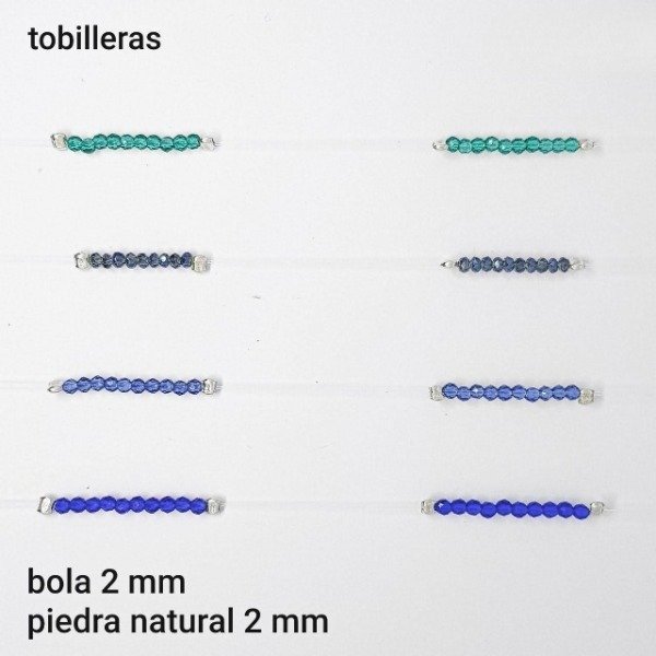 Producto - TOB #FP - Tobillera piedra natural 2mm y bola 2mm (DOLAR)