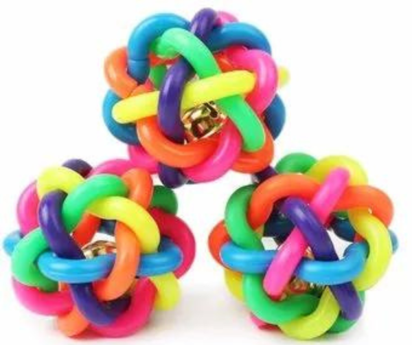 Producto - Pelota Trenzada Con Cascabel Para Perros Gatos 7 Cm - 2