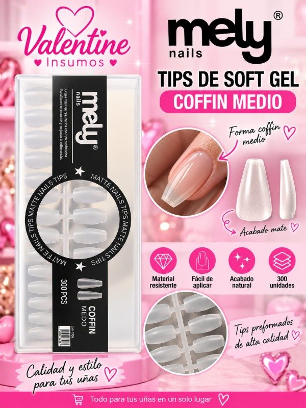 Producto - TIPS DE SOFT GEL COFFIN MEDIO MELY