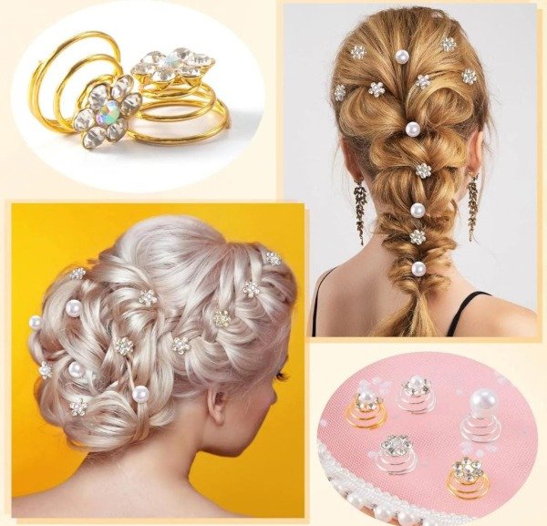 Producto - RESORTES FLOR CON PERLA STRASS