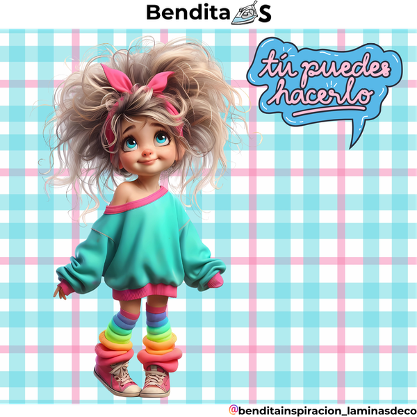 Producto - Bendita Sublimación 103 Nena con polainas