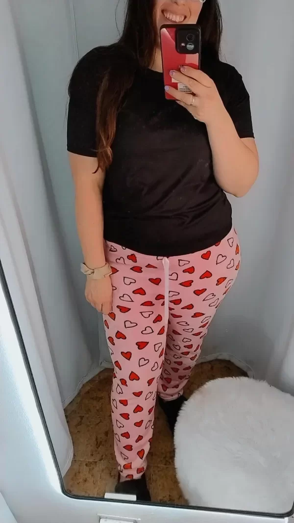 Producto - Pantalón Polar Corazón rosa