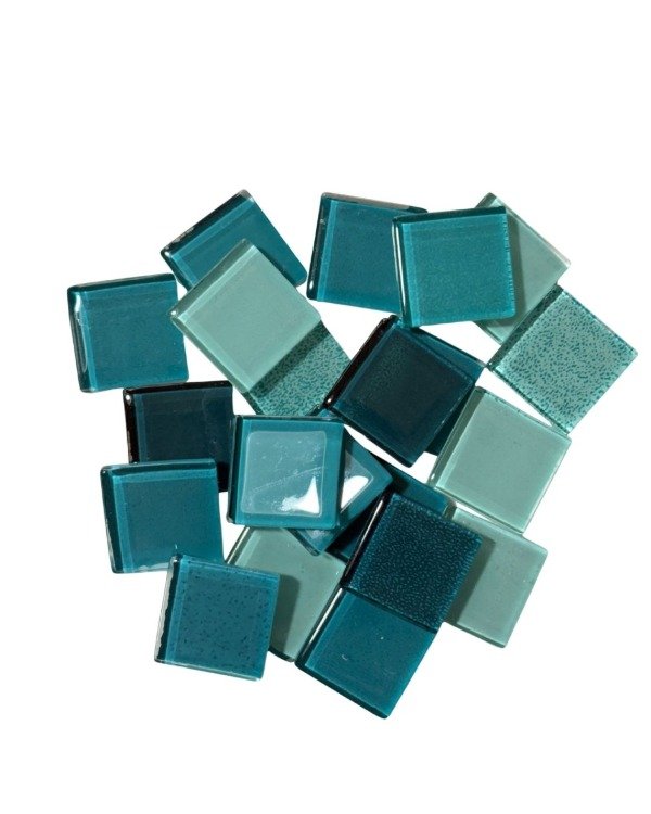 Producto - Teselas de vidrio 3 mm - 2x2 - Mix Aguamarina
