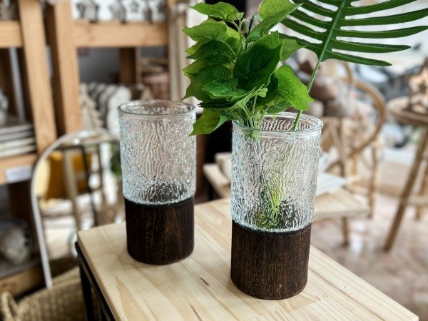 Producto - FLORERO BASE MADERA