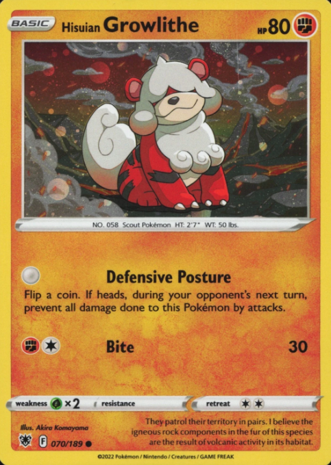 Producto - Hisuian Growlithe - 070/189 - Astral Radiance Holos Cosmos Promo