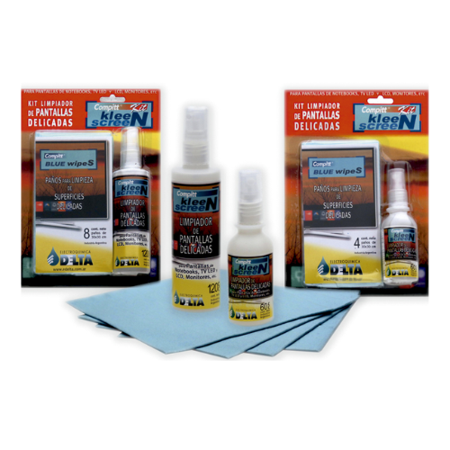 Producto - Compitt Kleen Screen KIT limpieza de pantallas delicadas 60cc + 4 paños