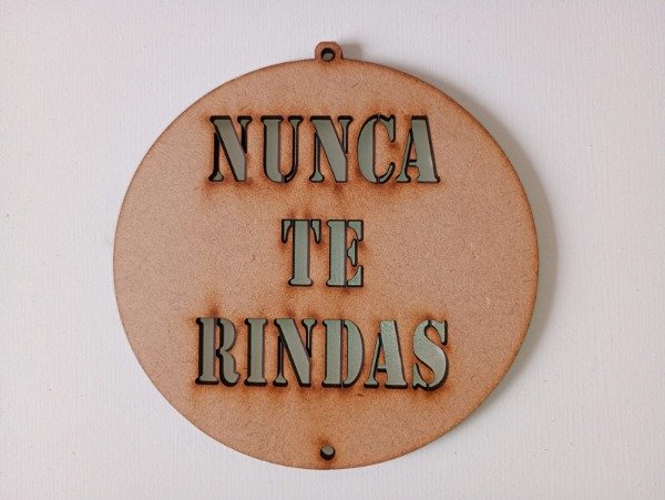 Producto - Atrapasueño circulo con frase "nunca te rindas"