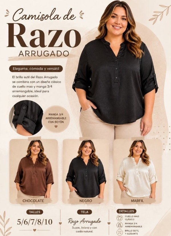 Producto - LINEA TALLES ESPECIALES Camisola razo manga 3/4
