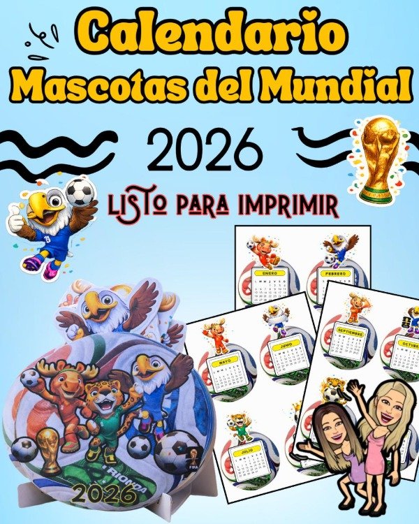Producto - CALENDARIO 2026. MASCOTAS DEL MUNDIAL
