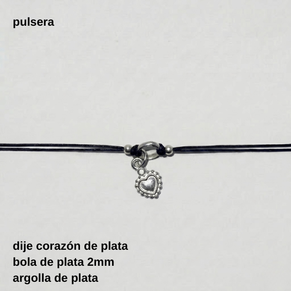 Producto - PUL #FP - Pulsera tejida colgante corazón (DÓLAR)