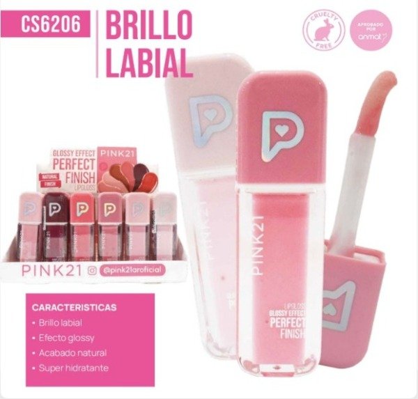 Producto - GLOSSY EFFECT PERFEC FINISH LIP GLOSS - PINK 21 - CAJA DE 24 UNIDADES
