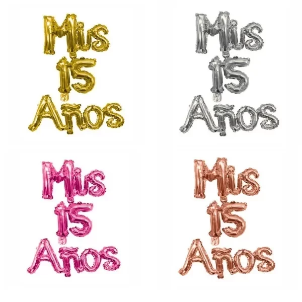 Producto - GLOBO FRASE CURSIVA MIS 15 AÑOS