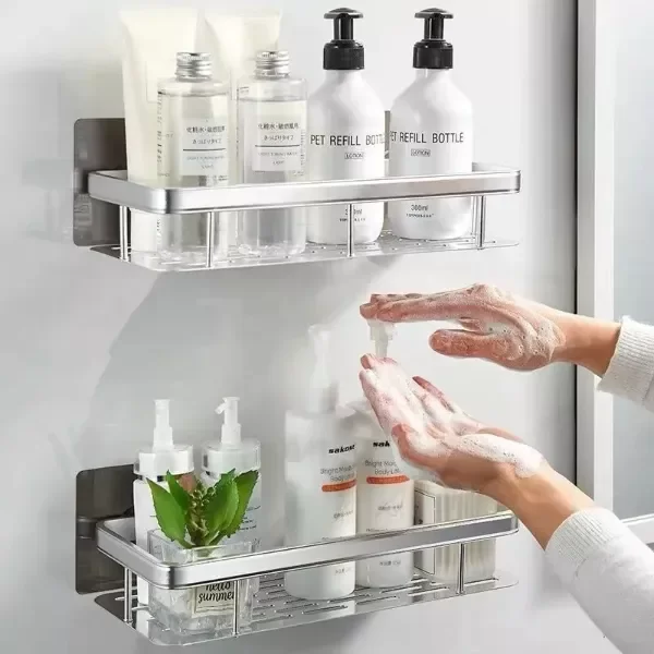 Producto - Estante Autoadhesivo De Aluminio Extra Reforzado Baño Cocina