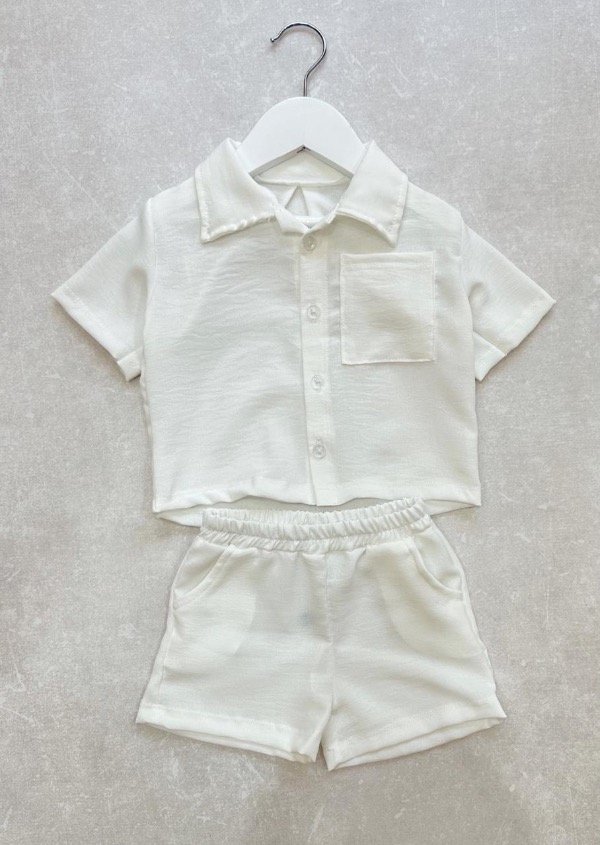 Producto - CONJUNTO NILO BLANCO (CAMISA + SHORT)