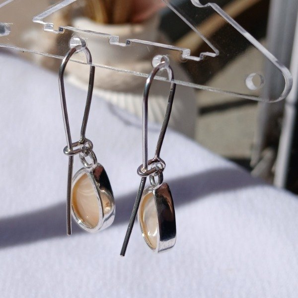 Producto - Aros plata 925 Nácar gotas - 1