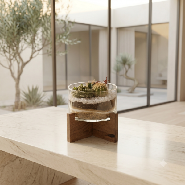 Producto - Terrario Paloma con base