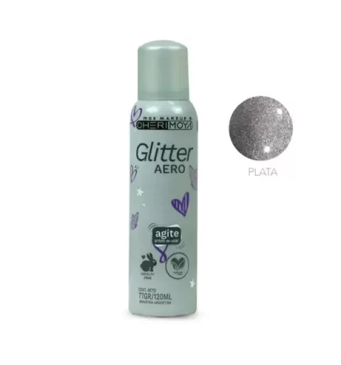 Producto - GLITTER AEROSOL PLATEADO CHERIMOYA 120ML