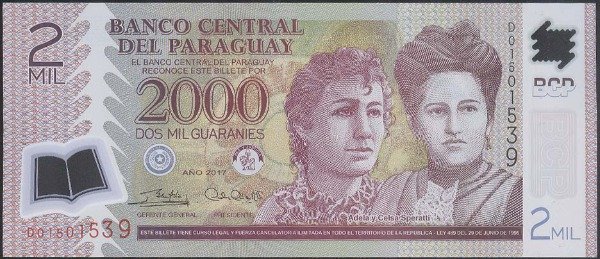 Producto - PARAGUAY [P228] 2000 Guaranies 2017. Billete Plastico. UNC